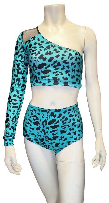 Shorts High Waisted Blue Leopard S Shark Polewear