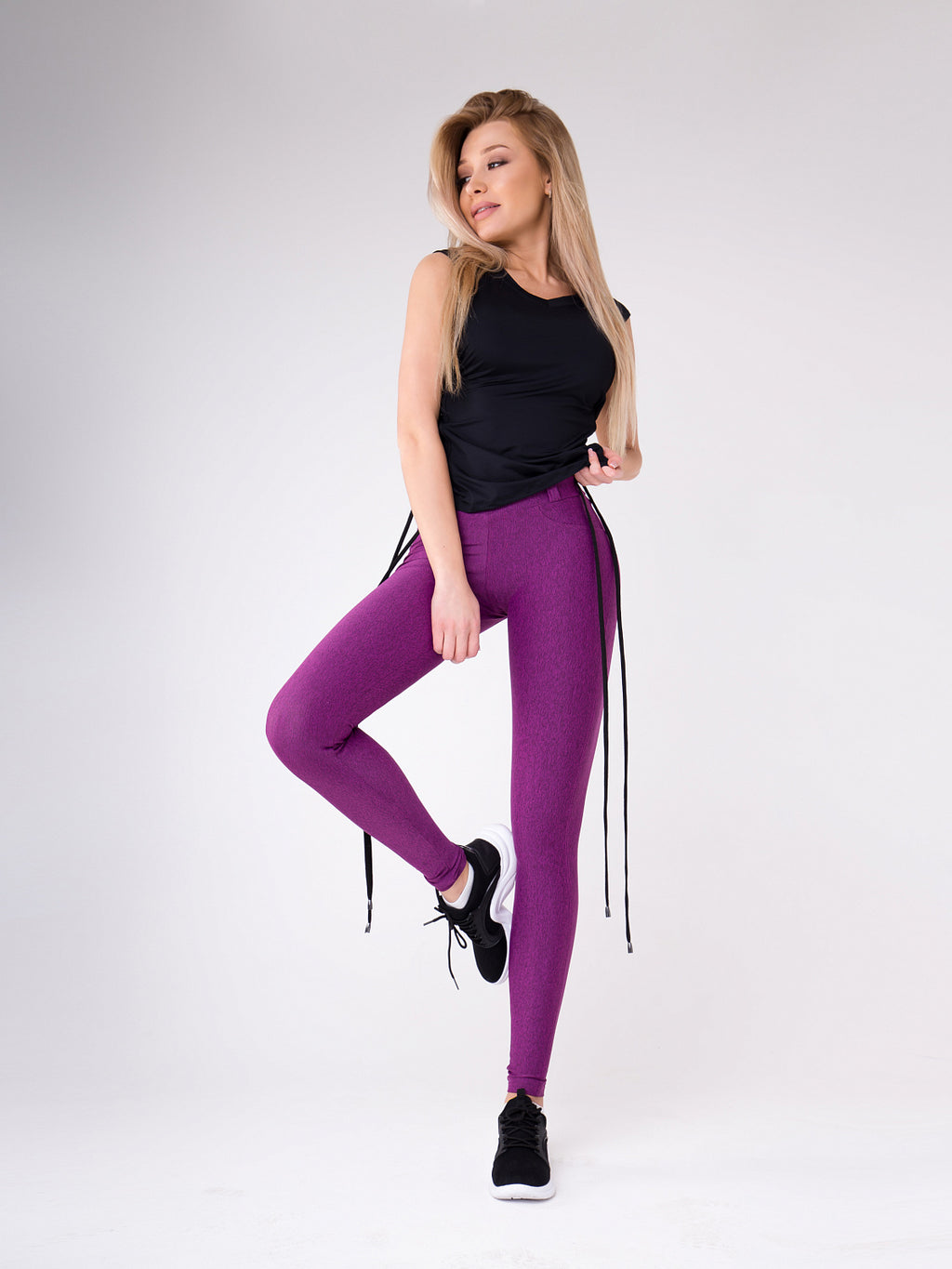 Leggings Who Is Your Freddy? Purple Vine Melanje M Bona Fide