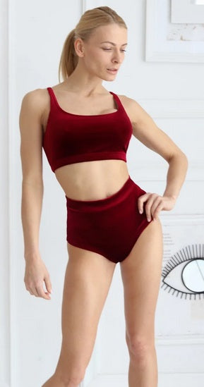 Shorts Bettie Page Terciopelo Burdeos XS, S iStyle