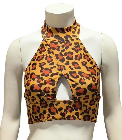 Top Tanna Orange Leopard M Shark Polewear